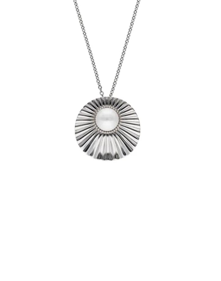 Online Majorica Le Palm White Pearl Steel Necklace