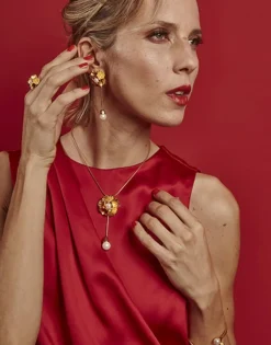 Outlet Majorica Long Clavelina Earrings With Pearls And Omega Clasp