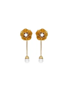 Outlet Majorica Long Clavelina Earrings With Pearls And Omega Clasp