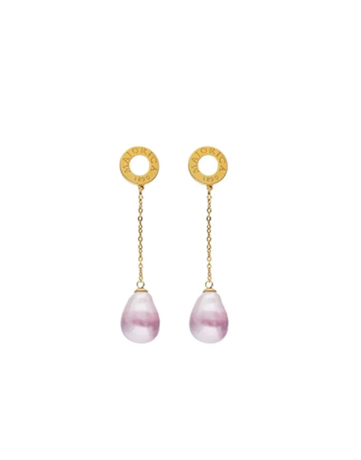 Shop Majorica Long Luar Earrings With Ruby Red Gradient Baroque Pearls