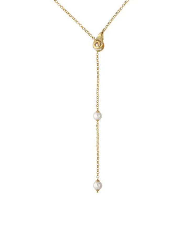 Clearance Majorica Long Roxana Necklace With Pearl Flower