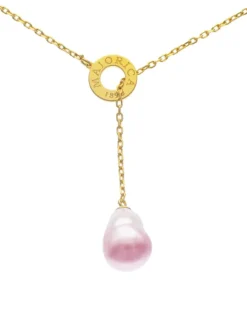 Cheap Majorica Luar Chain Necklace With Ruby Red Gradient Baroque Pearl