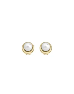 Best Sale Majorica Margot Gold-Plated Earrings With An Embedded Round Pearl