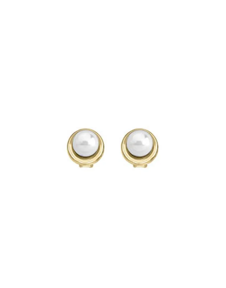 Best Sale Majorica Margot Gold-Plated Earrings With An Embedded Round Pearl
