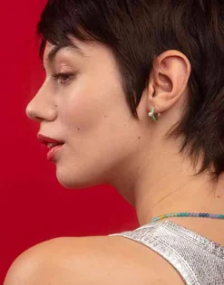 Sale Majorica Mini 4 Mm Color Pop Pearl Turquoise Hoop Earrings