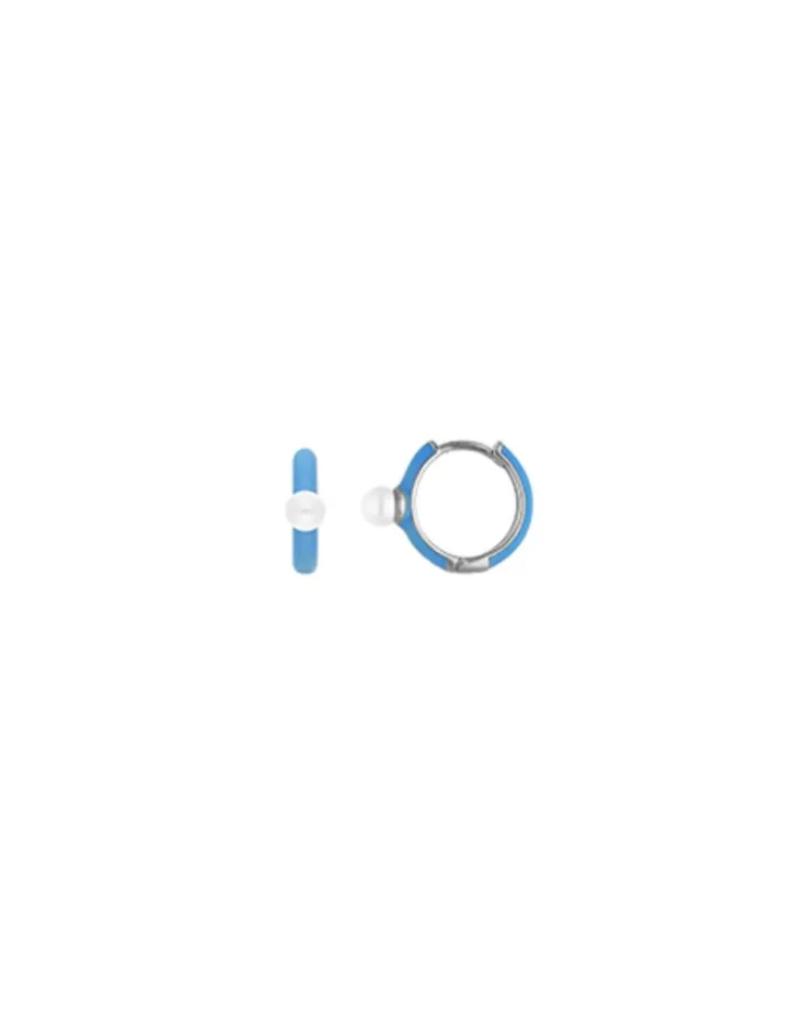 Cheap Majorica Mini 4 Mm Color Pop Pearl Blue Hoop Earrings