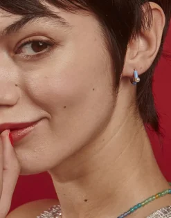 Cheap Majorica Mini 4 Mm Color Pop Pearl Blue Hoop Earrings