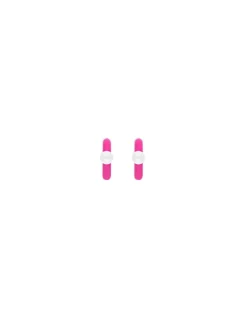 New Majorica Mini 4 Mm Color Pop Pearl Magenta Hoop Earrings