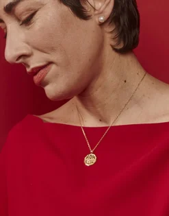 Sale Majorica Mom Love Necklace With Gold Pendant