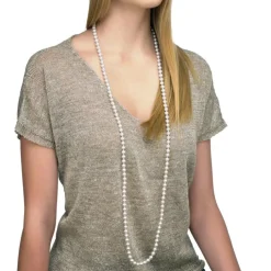 Outlet Majorica Necklace Jour 8Mm White Pearls 120Cm