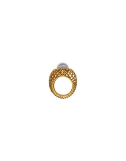 Discount Majorica Openwork Etna Large Ring In Gold-Plated Silver