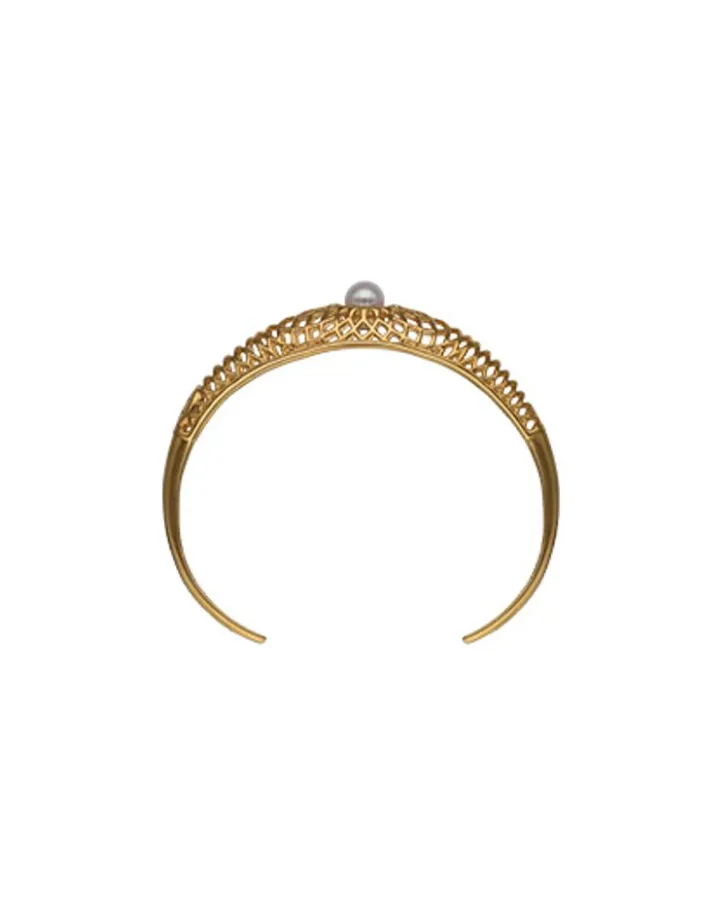 Flash Sale Majorica Openwork Etna Medium Bangle In Gold-Plated Silver
