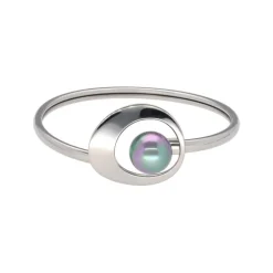 Cheap Majorica Petra Bangle In Steel With Grey Pearl