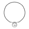 New Majorica Petra Cord Necklace In Steel And Black Silk