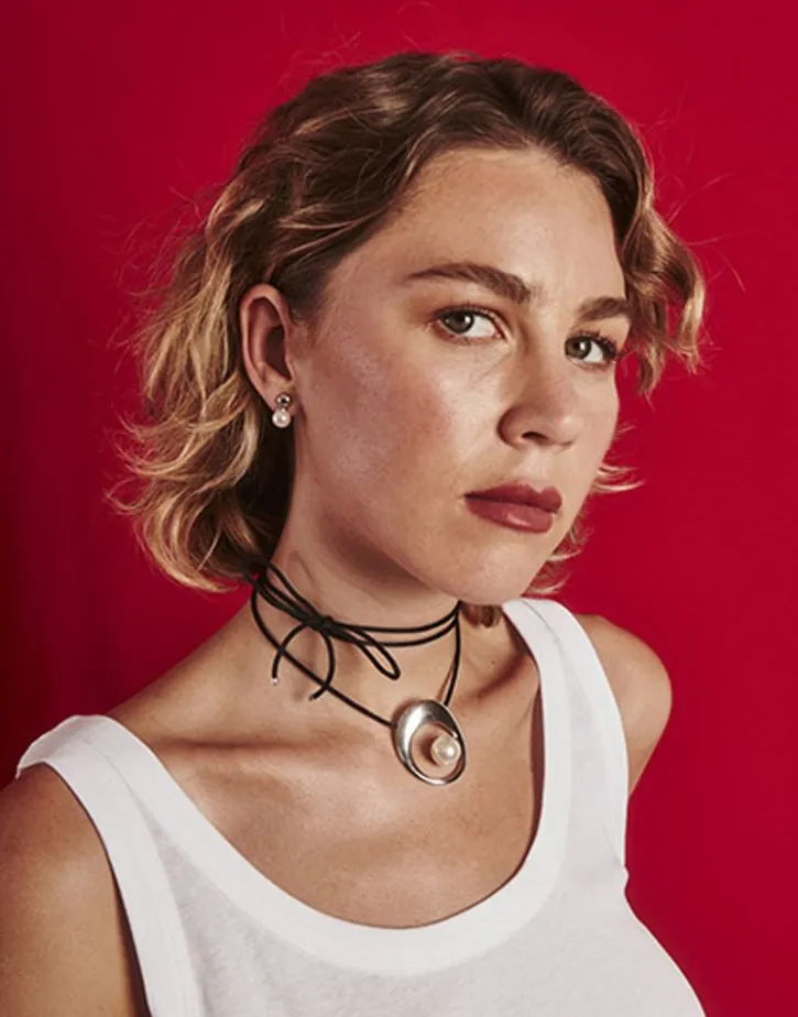 New Majorica Petra Cord Necklace In Steel And Black Silk