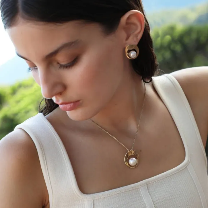 Online Majorica Petra Earrings In Gold Steel