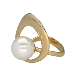 Discount Majorica Petra Ring With Pearl In Gold Steel