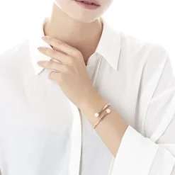 Hot Majorica Pink Steel Bangle Galatea