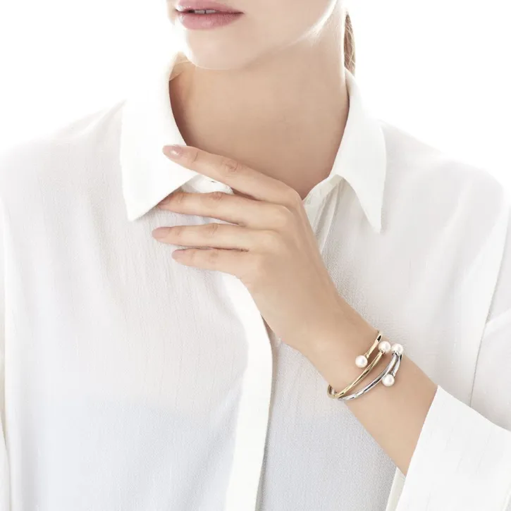 Hot Majorica Pink Steel Bangle Galatea