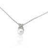 Shop Majorica Romance Necklace With A Round Pearl And Cubic Zirconias