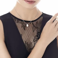 Shop Majorica Romance Necklace With A Round Pearl And Cubic Zirconias