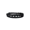 Clearance Majorica Sailor Bracelet In Steel, Leather And Black Pearl 22Cm