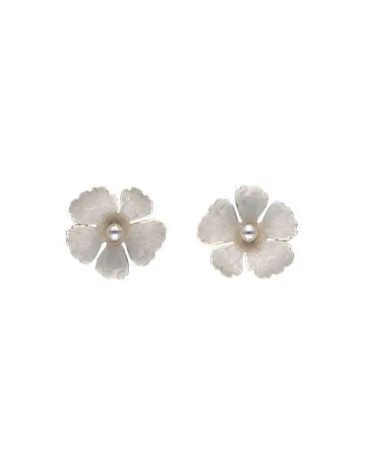 Cheap Majorica Santorini Bianco Bridal Earrings Small Nacre Flower With Pearls