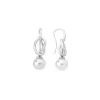 Hot Majorica Sicilia Earrings With A Silver Knot And A Round Pearl