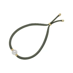 Outlet Majorica Sifnos Adjustable Unisex Elastic Bracelet Olive Green