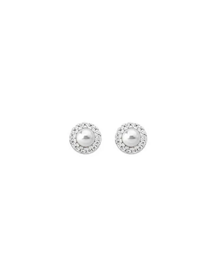 Best Sale Majorica Silver Earrings Cometa With Round Pearl