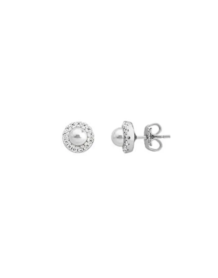 Best Sale Majorica Silver Earrings Cometa With Round Pearl