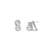 Fashion Majorica Silver Earrings Selene With 8Mm White Pearl And Zircons