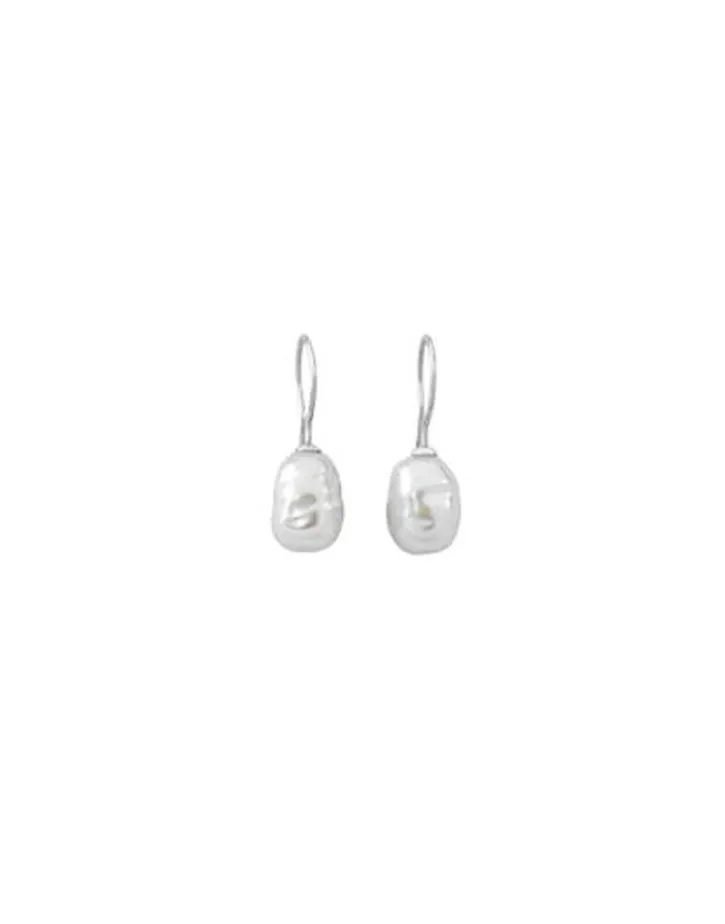 Flash Sale Majorica Silver Earrings Tender With 8Mm Barroque White Pearl