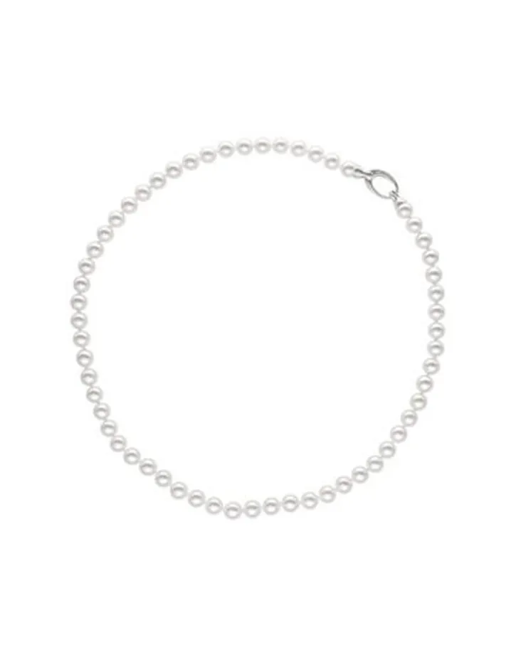 Cheap Majorica Silver Necklace Lyra 45Cm With White Pearls 6Mm