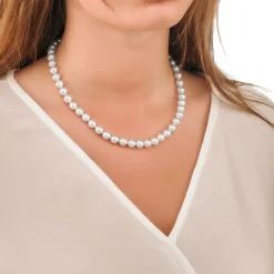 Shop Majorica Silver Necklace Lyra 8Mm 45Cm