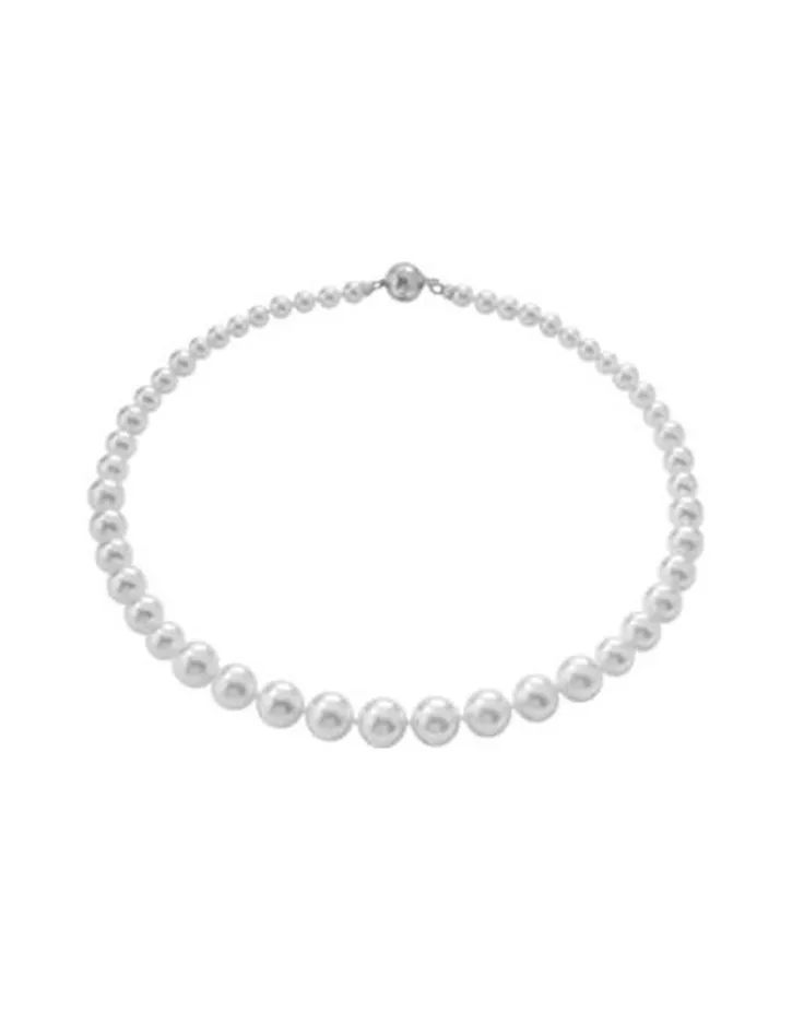 Sale Majorica Silver Necklace Lyra 6/12Mm 45Cm