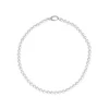 Store Majorica Silver Necklace Lyra 6Mm White Pearls 40Cm