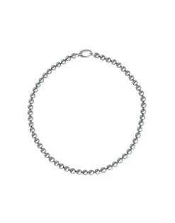 Outlet Majorica Silver Neclace Lyra With 6Mm Gray Pearl 40Cm