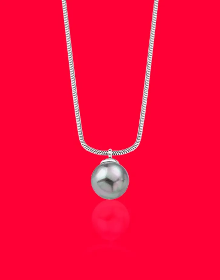 New Majorica Silver Pendant Nuada 10Mm Gray Pearl