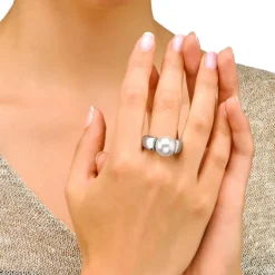 Outlet Majorica Silver Ring Nuada With 12Mm White Pearl