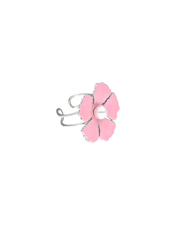 Fashion Majorica Silver Santorini Small Pink Flower Ring