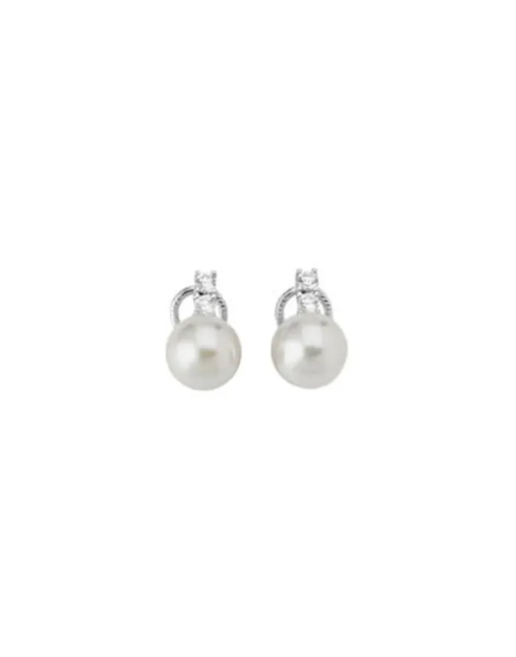 Best Majorica Silver Selene Earrings With 10Mm White Pearls And Zircons