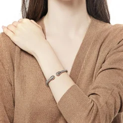 Cheap Majorica Steel Bangle Spicy With Nuage Pearl