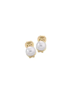 Store Majorica Vega 90S Gold Earrings With Round Pearl