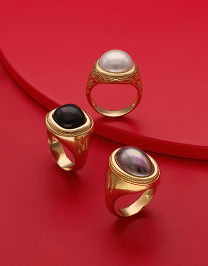 Flash Sale Majorica Zale Hallmark Ring With Square Black Pearl