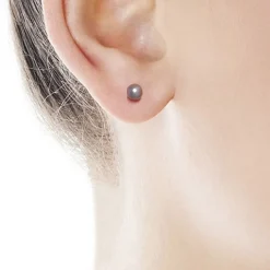 Shop Majorica Earrings Cies Silver With 4Mm Gray Pearl